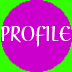 Four circular purple icons with white text 'PROFILE' on gray and green backgrounds, one with green background visible.