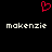 Red pixelated heart symbol above two identical white text strings on black background.