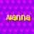 Yellow text reading 'AIBANNA' on a purple background with pink stars, partially obscured by gray rectangle.