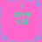 A static image with a bright pink background featuring repeated green text "Love Cal" and blue dotted lines forming a pattern with star-like symbols at intersections