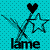 Pixelated icon with cyan background, black heart above star and X symbols, and 'lane' text at bottom.