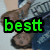A pixelated image shows a person lying down with text overlays changing across frames.