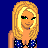 Pixelated image of a blonde woman in a blue polka-dot bikini top, a shirtless man in black pants with chains, and a pair of black pants with a chain belt, all on a blue background with white text reading "The Girl All The Bad Guys Want".
