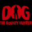 Red 'DOG' text with silhouette inside each letter, repeated across black background with horizontal glitch lines and partial gray overlay.