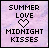Pixelated text and symbols on a soft purple gradient background with black borders.