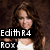A split-screen image shows a woman with long brown hair on the left and a grayscale close-up of a person's face on the right, with overlaid text reading "Edith R4" and "The Whole WORLD!!"