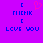 Pixelated text on purple background with blue letters and pink heart symbol.