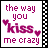 A contact sheet of 7 animated frames from a pink-themed AIM buddy icon featuring romantic text and heart symbols with varying opacity effects.