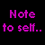 Pixelated text in bright pink on black background with gray rectangle, reading "Note Pink to self.. Insulation NOT Cotton Candy!".