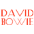 A 2x2 contact sheet of a David Bowie promotional image with red text and a pixelated photo, displayed as an animated buddy icon frame sequence.