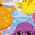 Pixelated of six distinct images: yellow cartoon character, purple octopus, peace signs, hand gestures, llama, and blue smiley face