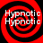 Four identical red and black spiral patterns with white text reading "Hypnotic" repeated twice on each spiral.