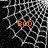 A black-and-white spiderweb pattern with orange 'BOO' text appears in three separate , each showing a different section of the web