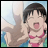 Pixelated anime-style character in pink bikini with open mouth and raised arm, next to black background with white text "Anime IM" and stylized "COM" logo.