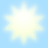 Pixelated sun icon with green text on yellow background, featuring distorted and partially readable phrases.