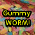 Pixelated image with four distinct sections: colorful abstract background, black penguin figure, banana graphic, and solid gray area.