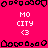 Pixelated pink background with repeated white text "MO CITY <3" and black border shapes, no visible animation changes.