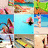 A static image with a bright yellow background featuring a of beach-themed pixel art scenes and green text reading "GoTtA LoVe SuMmEr"