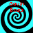 Four identical cyan and black spiral patterns arranged in a , each containing red text reading "Gavin Boss" in two lines