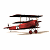Animated contact sheet of a red biplane icon with black wings and landing gear, displayed across eight frames in a 3x3 grid layout on white background.