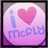 Pixelated circular icon with gradient purple background, blue lowercase 'i', pink heart symbol, and stylized blue text reading 'mcpld' below.