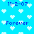 Pixelated blue background with white heart shapes, repeated text '11-2-07' and 'Forever' in dark blue pixel font.