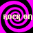 Four identical of a pink and black spiral pattern with the text "ROCK ON" overlaid in light-colored pixelated letters
