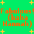 Green background with yellow stars and orange text repeating 'Fabulous! (haha Hannah)' in two