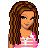Pixel art contact sheet showing multiple frames of a cartoon character with long brown hair wearing a pink striped top and blue jeans, alongside repeated text about being 'your one and only someone' in pink lettering.