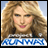A 2x2 contact sheet of four animated frames from a Project Runway-themed AIM buddy icon featuring a woman with long blonde hair, text prompts, and the Bravo logo.