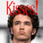 four shows a person with dark curly hair and a neutral expression, with red 'Kiss!' text overlaid on the top-left, top-right, and bottom-left