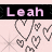 Animated contact sheet showing two frames of a buddy icon with pink background, black banner text, and pixelated heart patterns.
