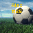 Pixelated soccer ball on grass with yellow text overlays; first frame shows 'Alex #25', second 'Webster Wolves', third 'We're Super Awsome' text.