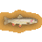 Pixelated fish icon with brown body, pink fins, and orange accents, centered on a yellowish-brown oval background against gray.