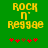 Green background with yellow pixelated text 'ROCK n' REGGAE', red and brown star-like symbols below, two identical frames side-by-side.