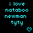 Pixelated cyan text on black background with two heart symbols, showing identical static frames.