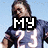 Pixelated image of a person in a blue sports jersey with number 23, overlaid with pixelated text blocks forming "MY NAME IS DEVIN BON-STEP!!" across six