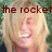 four pixelated images showing a person with blonde hair and a smiling expression, with text overlays in red serif font
