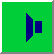 Six pixelated frames show a blue speaker icon with yellow sound waves on green and gray backgrounds, depicting animation progression.