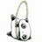 Pixelated panda icon with black and white coloring, holding a curved object, positioned on a white background with black text reading 'AnimeIM' and 'com' on a black background.