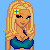 Pixel art contact sheet showing multiple frames of a beach-themed animated buddy icon with blonde female character in bikini, featuring different poses and expressions across sampled frames.