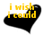 Black heart-shaped icon with yellow text and emoticon, showing three sequential states: 'i wish i could', 'go to BMS', ':['.