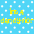 Pixelated blue background with white polka dots, yellow and blue text reading 'im a dandyrior hear me', orange text reading '-pawr-' below.