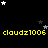 A black background with yellow text repeating 'claudz1006' and scattered white and gray stars in a pixelated style.