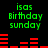 Green text 'isas Birthday sunday' appears above red bar graphs on black background, with two distinct bar graph patterns visible across observations.