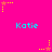 Bright pink background with repeating cyan text 'Katie' and yellow star-shaped pixel art elements in various positions.