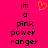 A static pixel art image with a bright pink background, displaying black text and an orange heart symbol.
