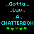 Pixelated cyan text and green symbols on black background, with two identical side-by-side layouts showing sequential text lines and symbol arrangements.