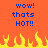 Pixelated orange background with blue text reading "wow! thats HOT!!" repeated twice and yellow-orange flames at the bottom.