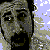 Pixelated animated contact sheet showing five frames of a person's face with varying expressions and the text "SOAD" in one frame, set against a light blue background with gray transparency.